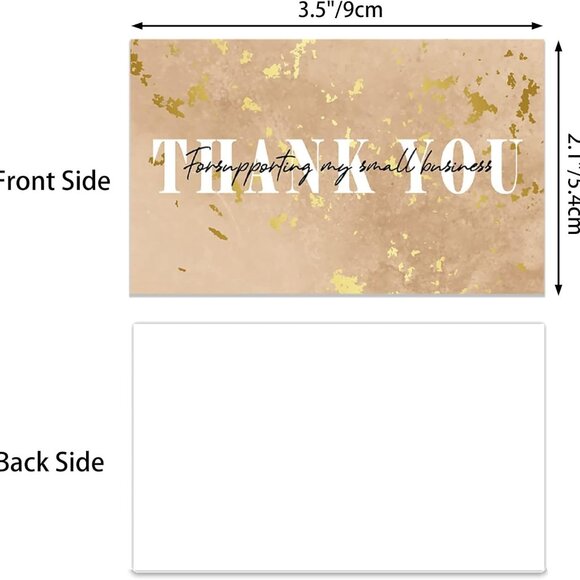 Thank You Cards For Small Business 50 Tan - Picture 2 of 2